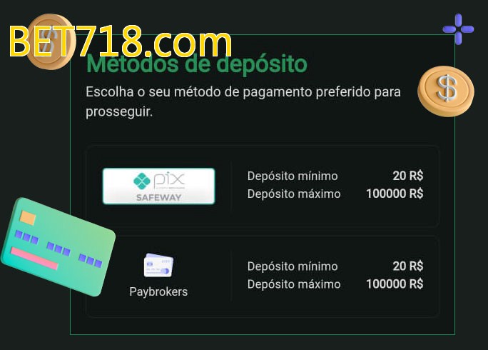 O cassino BET718.combet oferece uma grande variedade de métodos de pagamento